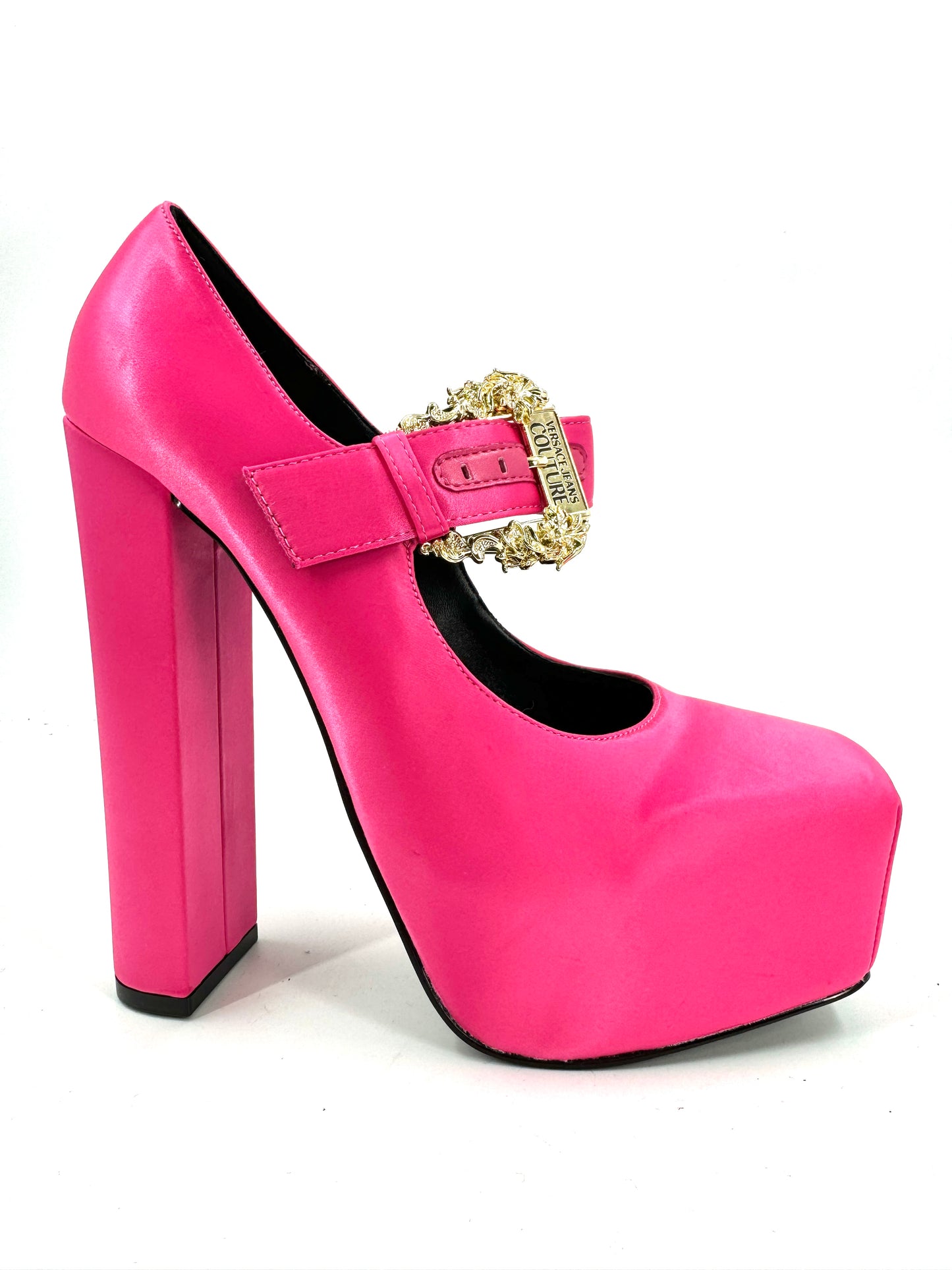 Versace Jeans Couture Platform Hot Pink Heels Size UK 7