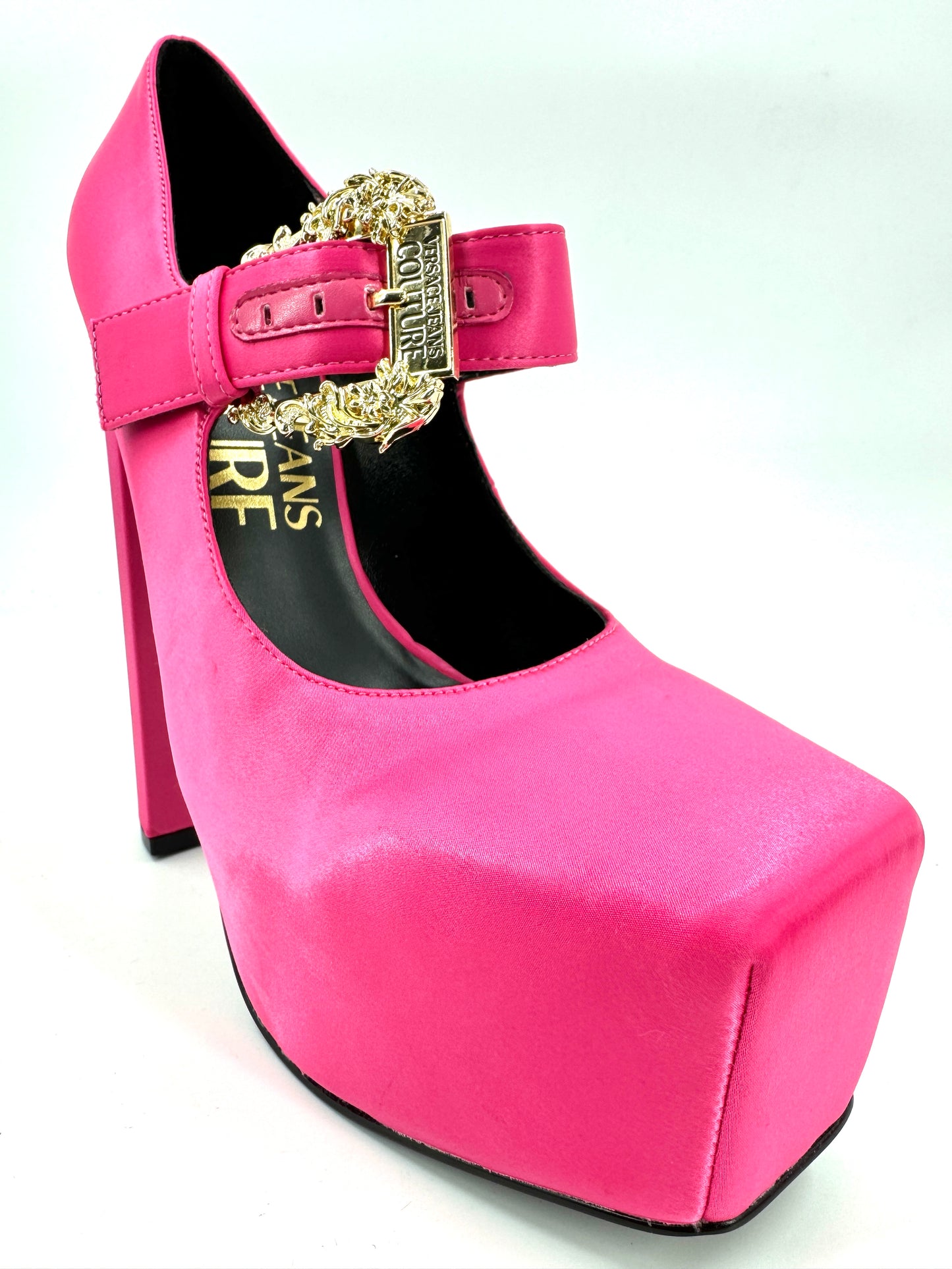 Versace Jeans Couture Platform Hot Pink Heels Size UK 7