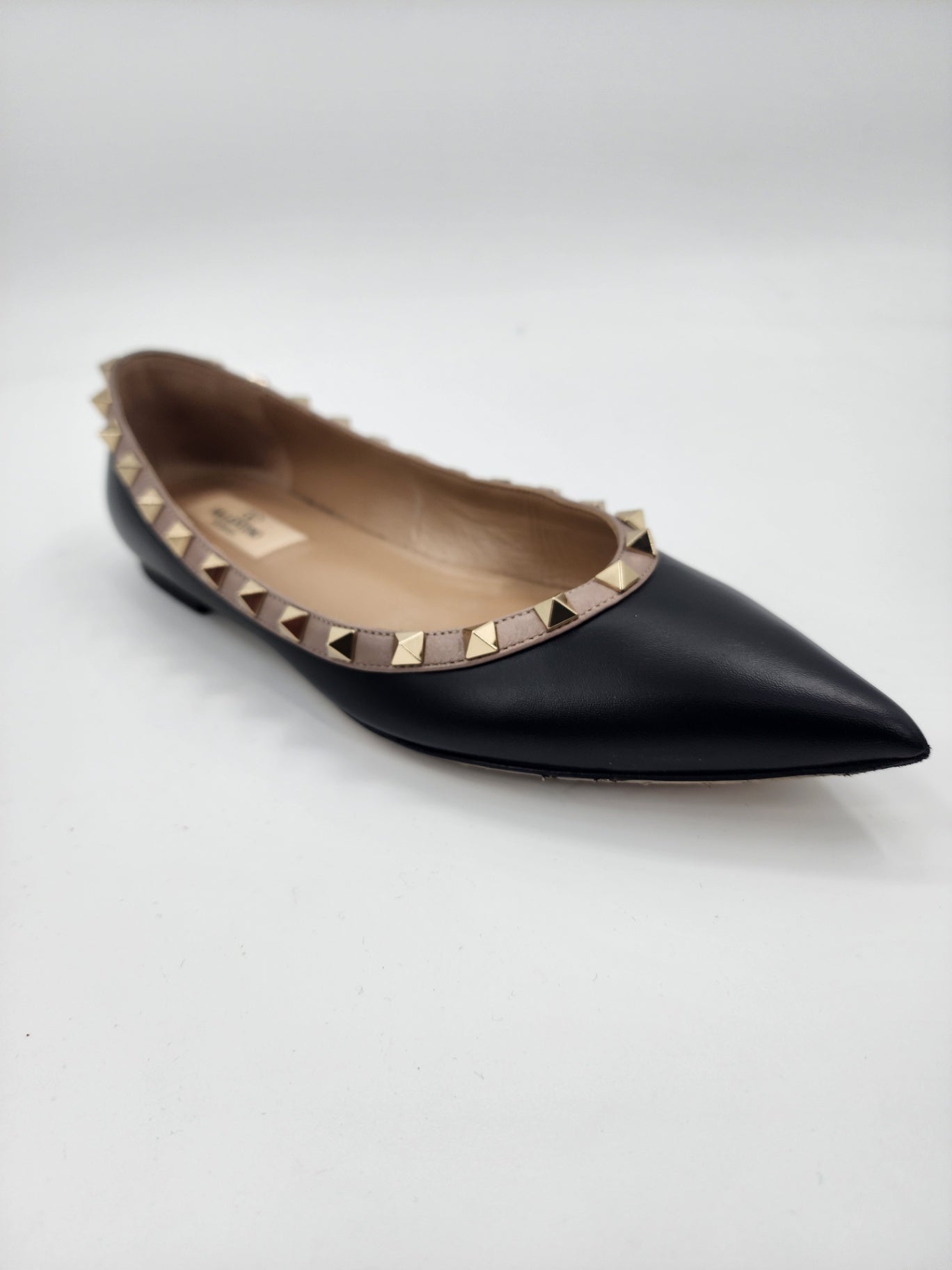 Valentino Leather Solid Ballet Flats Black Flat Shoes Women Casual Size UK 5.5