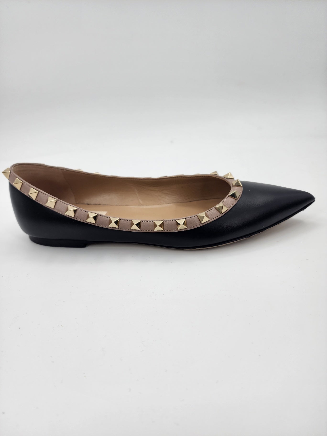 Valentino Leather Solid Ballet Flats Black Flat Shoes Women Casual Size UK 5.5