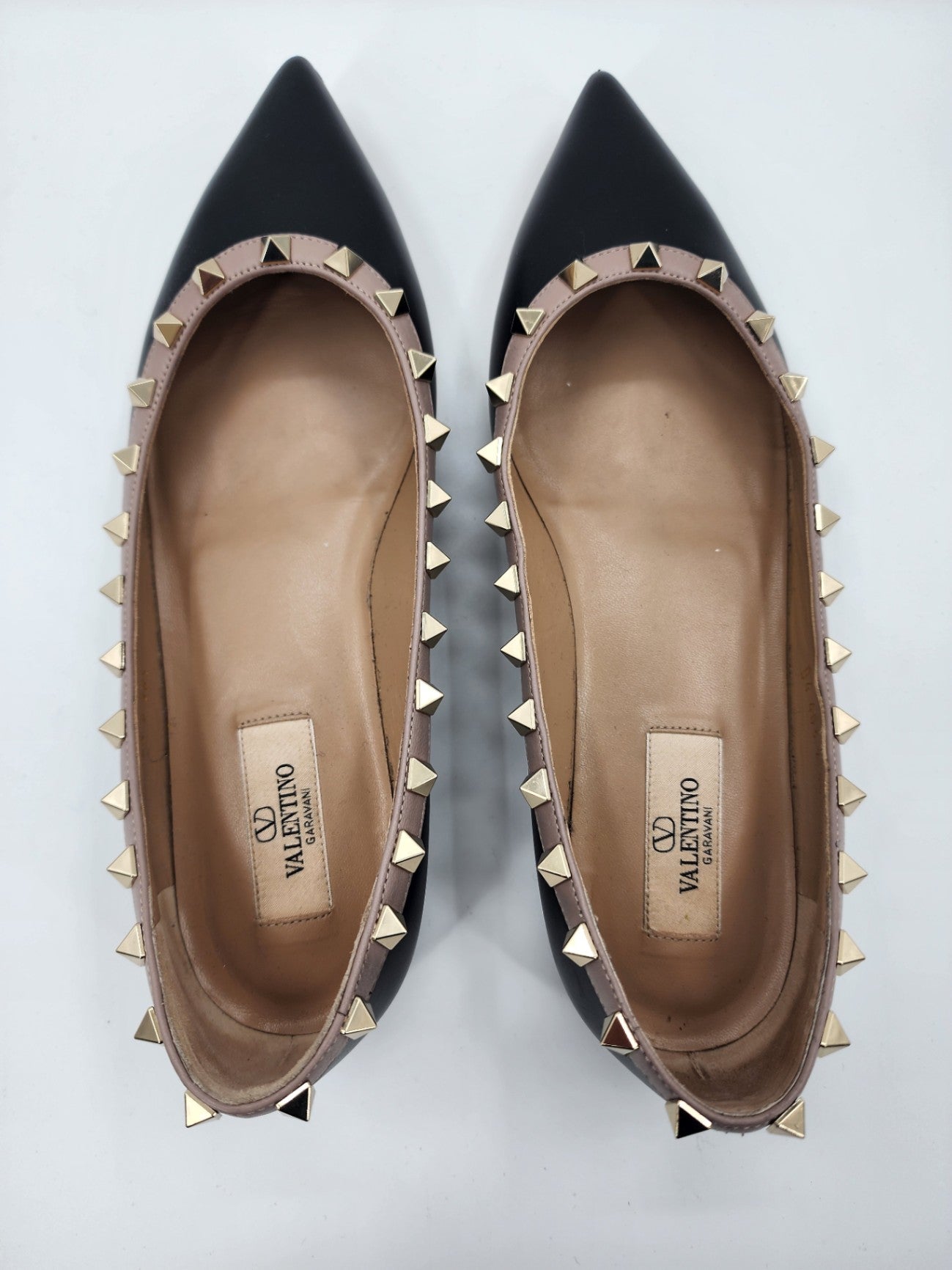 Valentino Leather Solid Ballet Flats Black Flat Shoes Women Casual Size UK 5.5