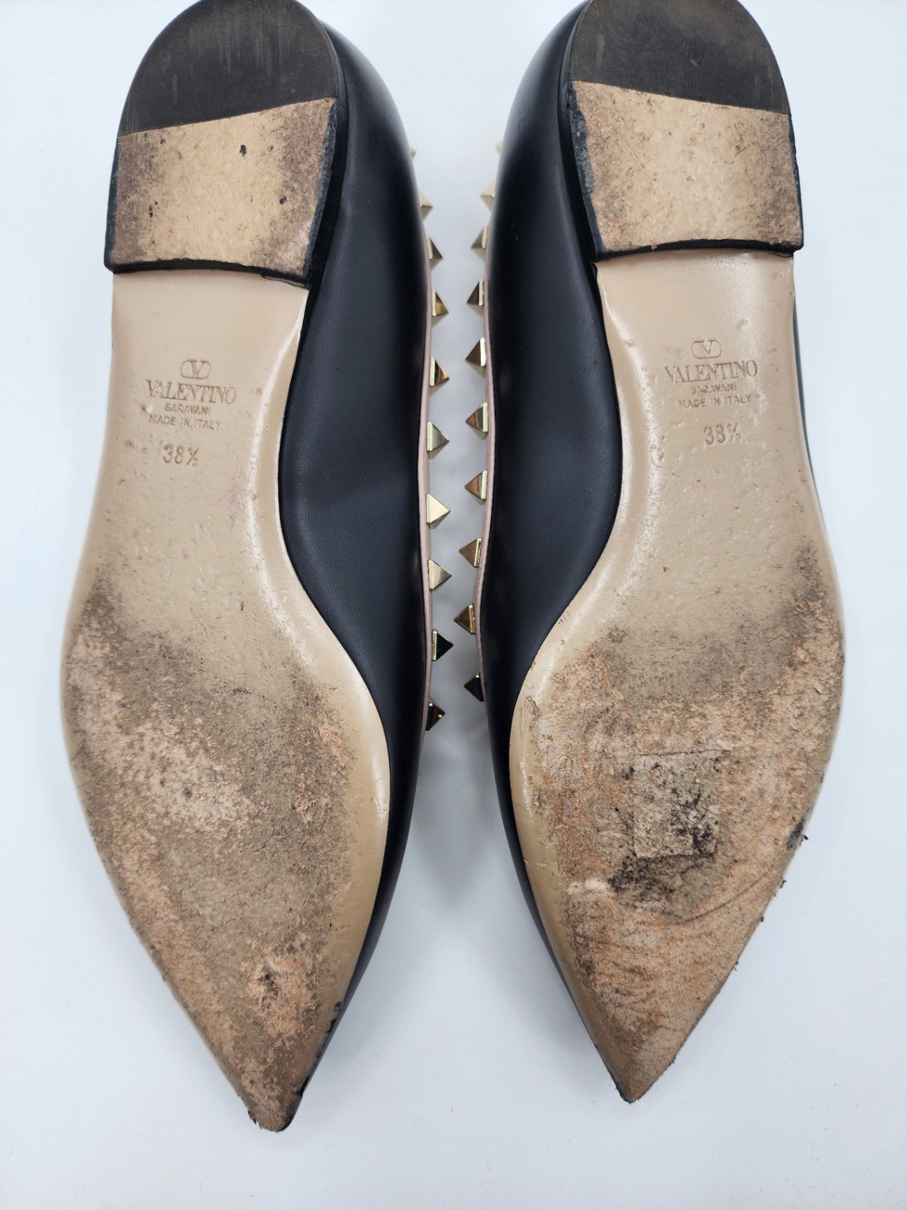 Valentino Leather Solid Ballet Flats Black Flat Shoes Women Casual Size UK 5.5