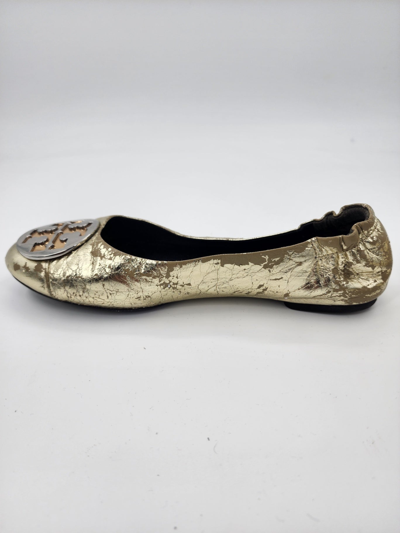 Tory Burch Leather Solid Ballet Flats Gold Flats Women Casual Solid Size UK 6