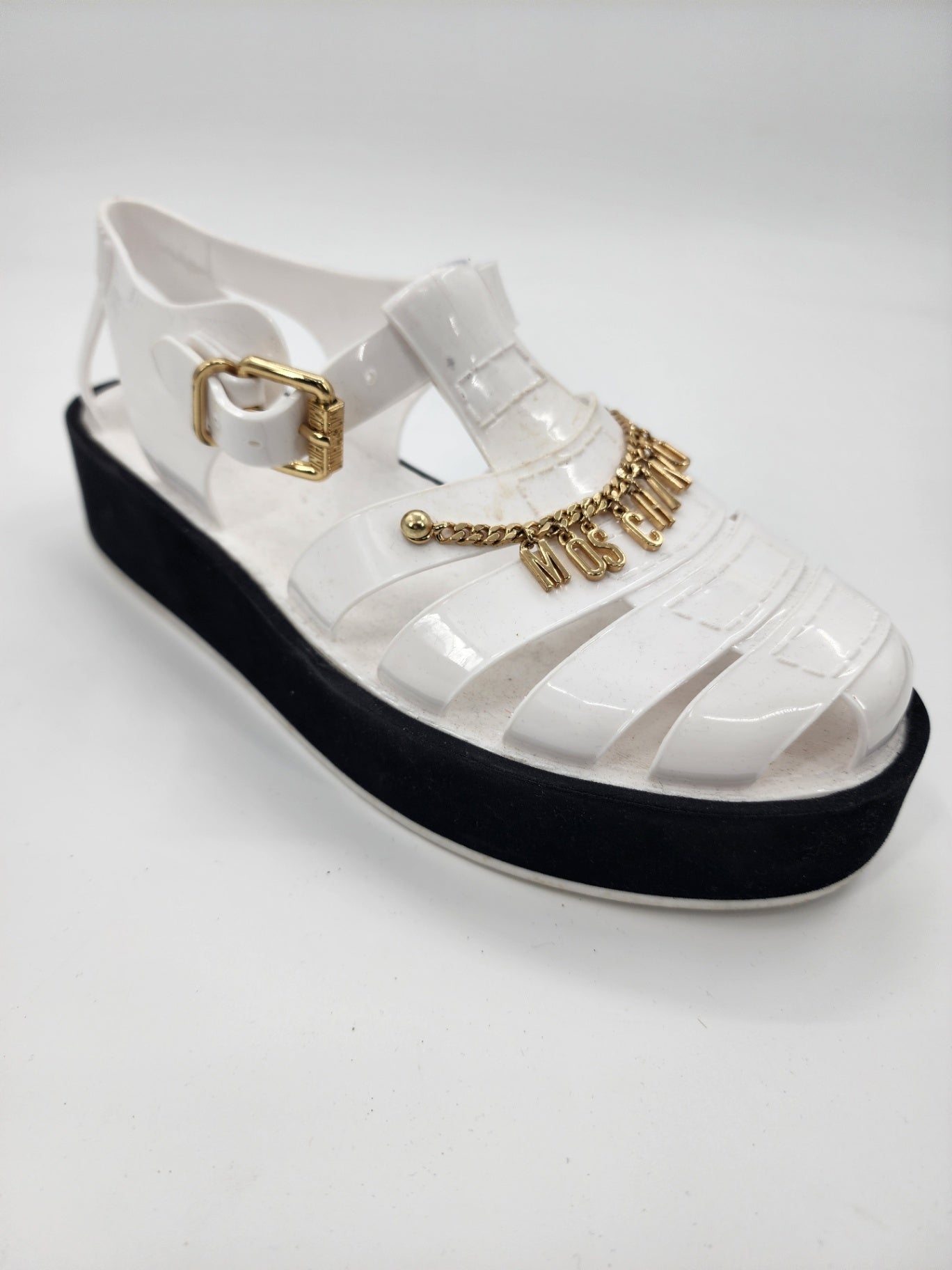 Moschino Jelly Solid Platform White Casual Women's Sandals - Size EU 39