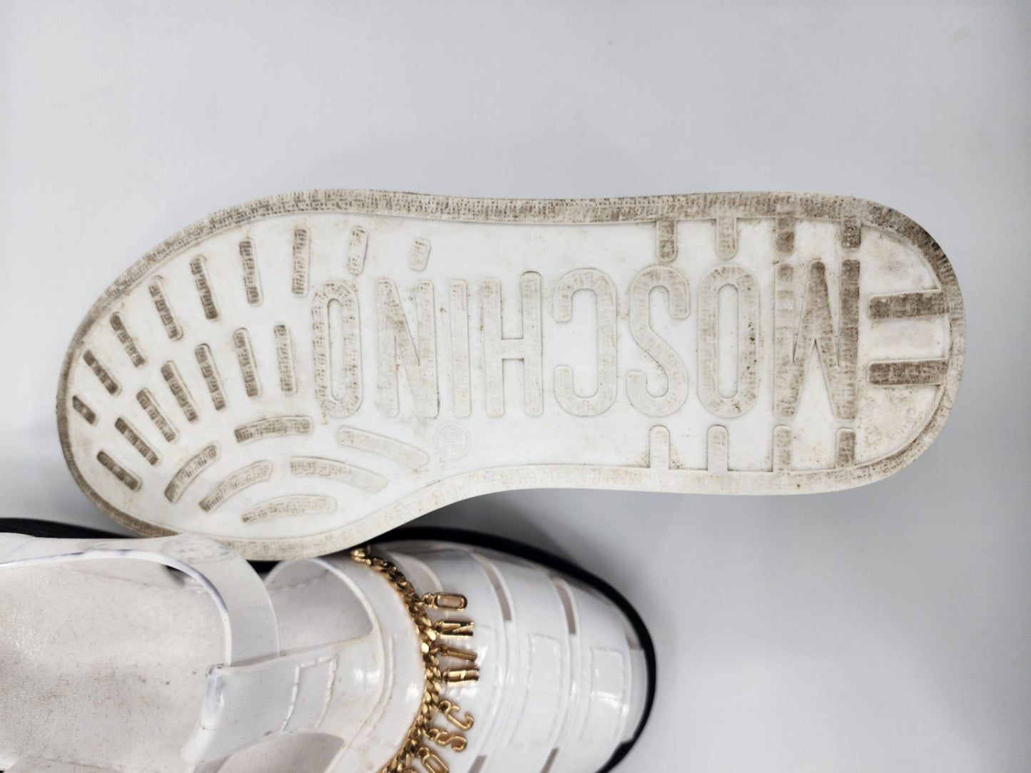 Moschino Jelly Solid Platform White Casual Women's Sandals - Size EU 39