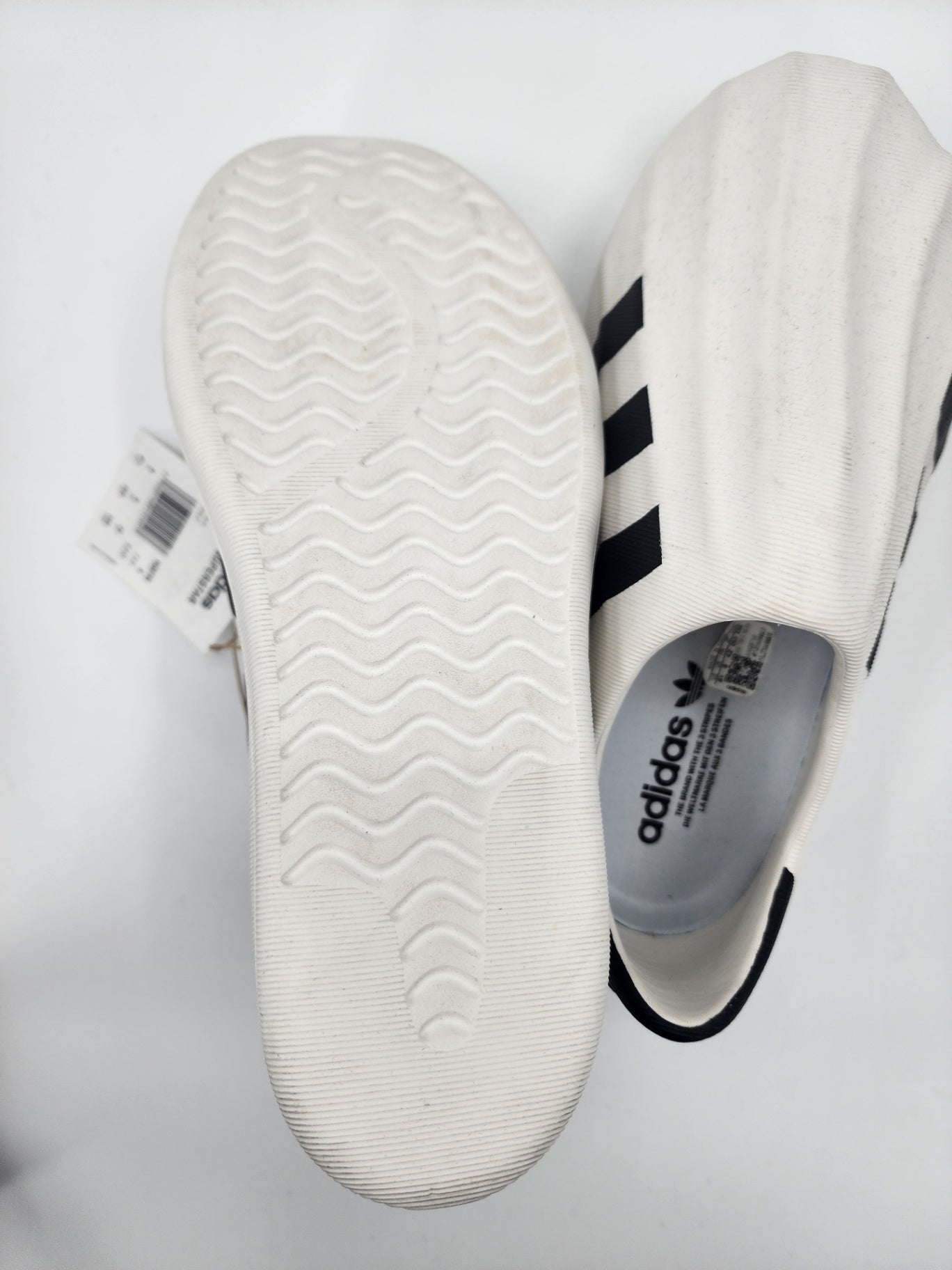 New Adidas Foam Solid Slip-On Shoes White Casual Unisex Adults Casual Size UK 8