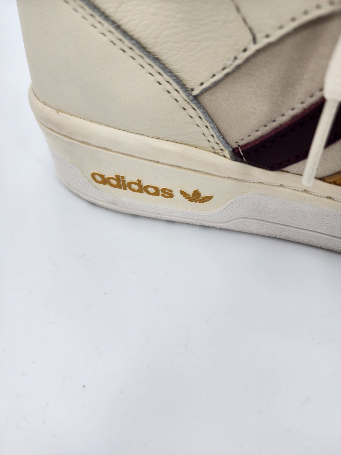 New Adidas Leather Solid High-Top Casual Cream Adidas Originals Solid Size UK 8