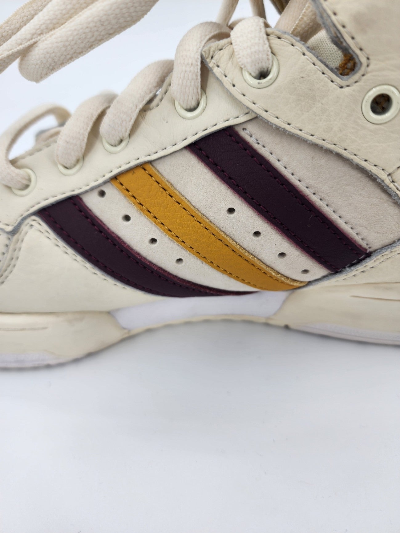 New Adidas Leather Solid High-Top Casual Cream Adidas Originals Solid Size UK 8