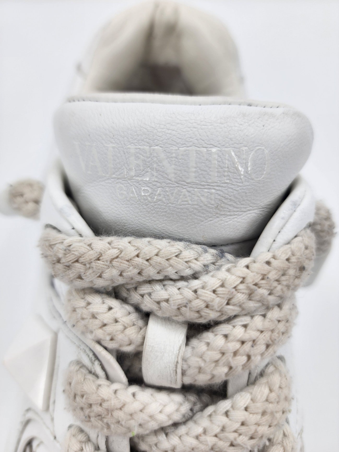 Valentino Leather Solid Casual Walking White Rockstud Trainers Size EU 38