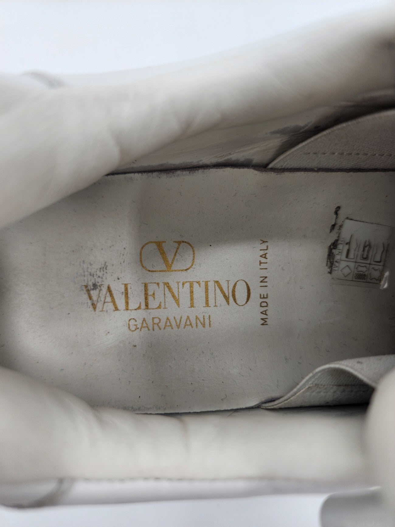 Valentino Leather Solid Casual Walking White Rockstud Trainers Size EU 38