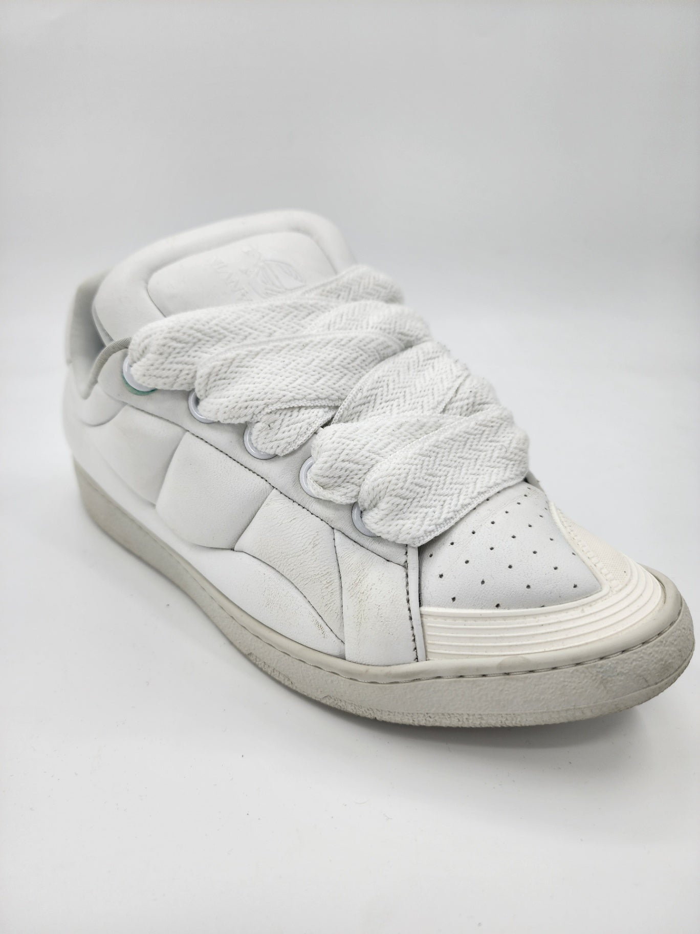 Lanvin Leather Solid Sneaker Walking White Lanvin Sneakers Men Casual Size UK 9