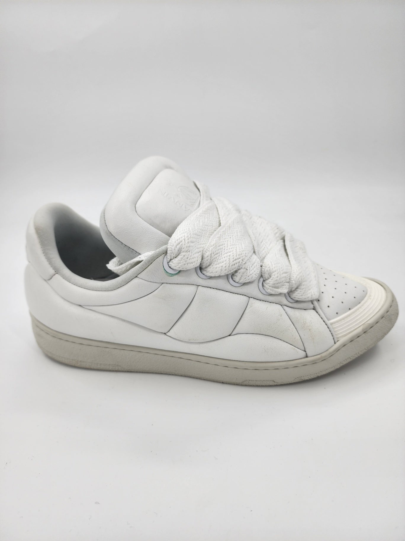 Lanvin Leather Solid Sneaker Walking White Lanvin Sneakers Men Casual Size UK 9