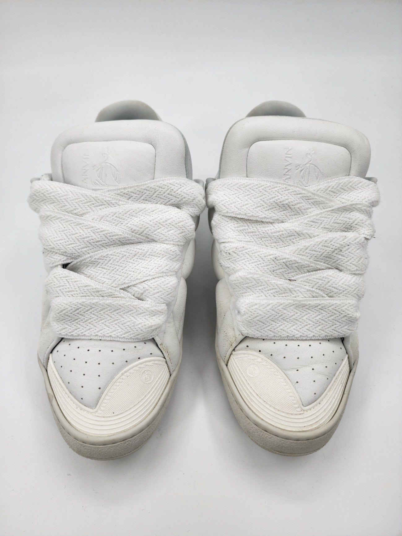 Lanvin Leather Solid Sneaker Walking White Lanvin Sneakers Men Casual Size UK 9