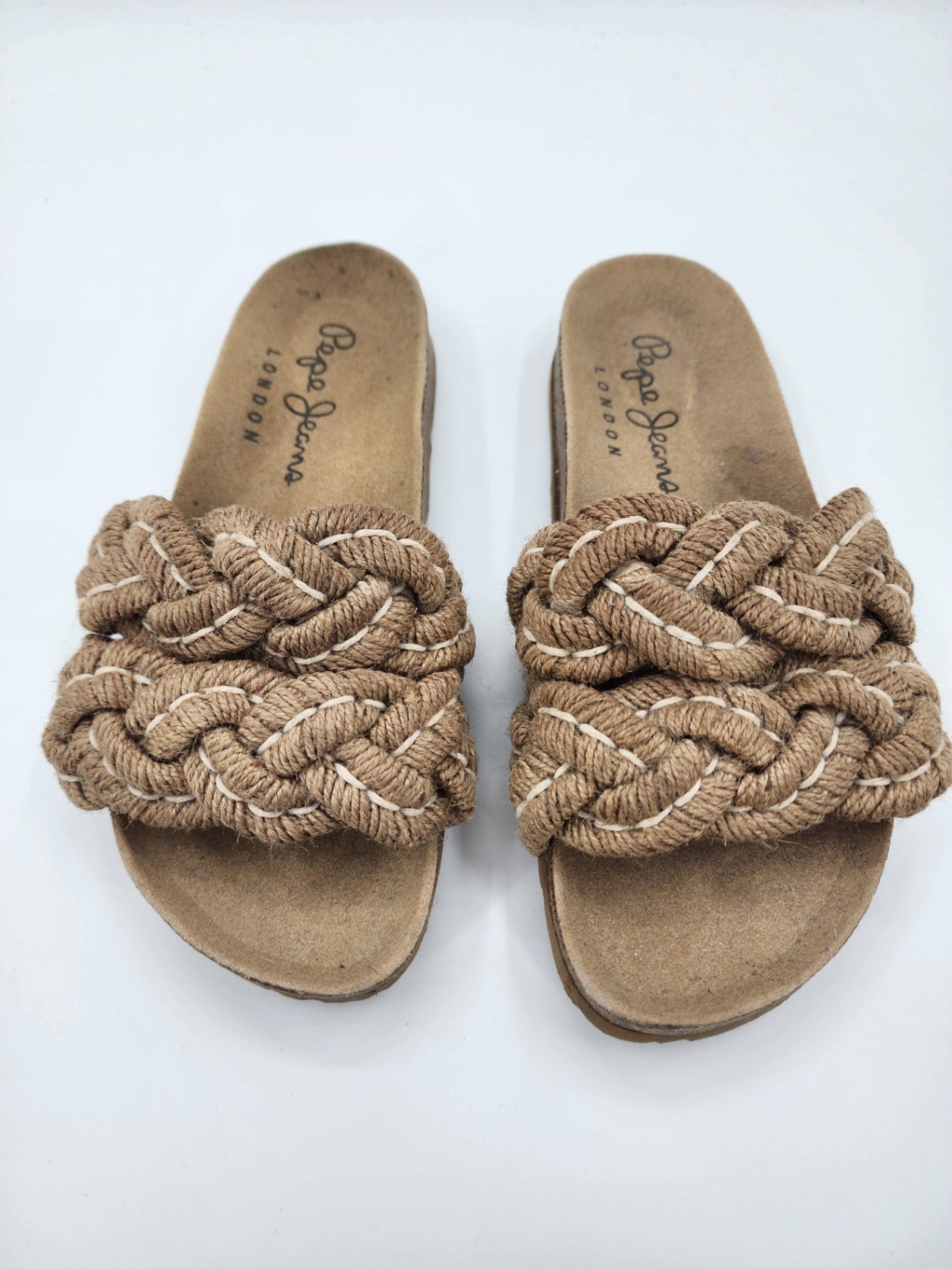 New Pepe Jeans Rope Flat Sandals - Casual Brown (Size 5) Women Casual Size UK 5