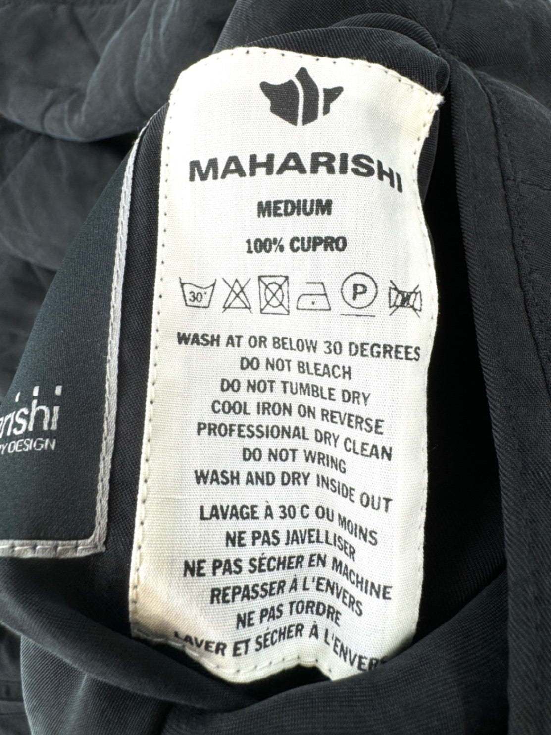 Maharishi Cupro Reversible Kimono Hip Length Subdued Night/Black Jacket M