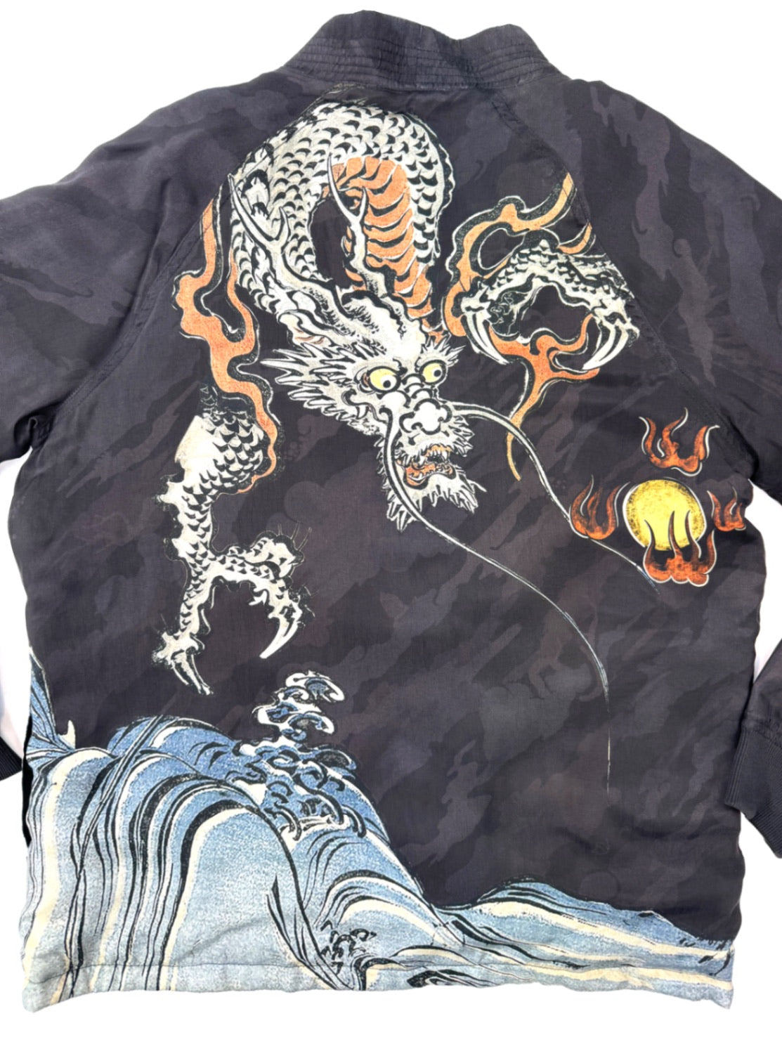 Maharishi Cupro Reversible Kimono Hip Length Subdued Night/Black Jacket M