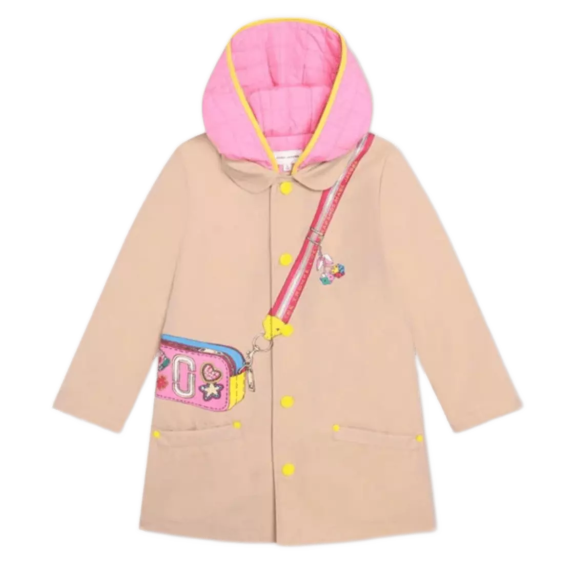 Marc Jacobs Snapshot Printed Trenchcoat with Pink Hood Size 12+ Yrs