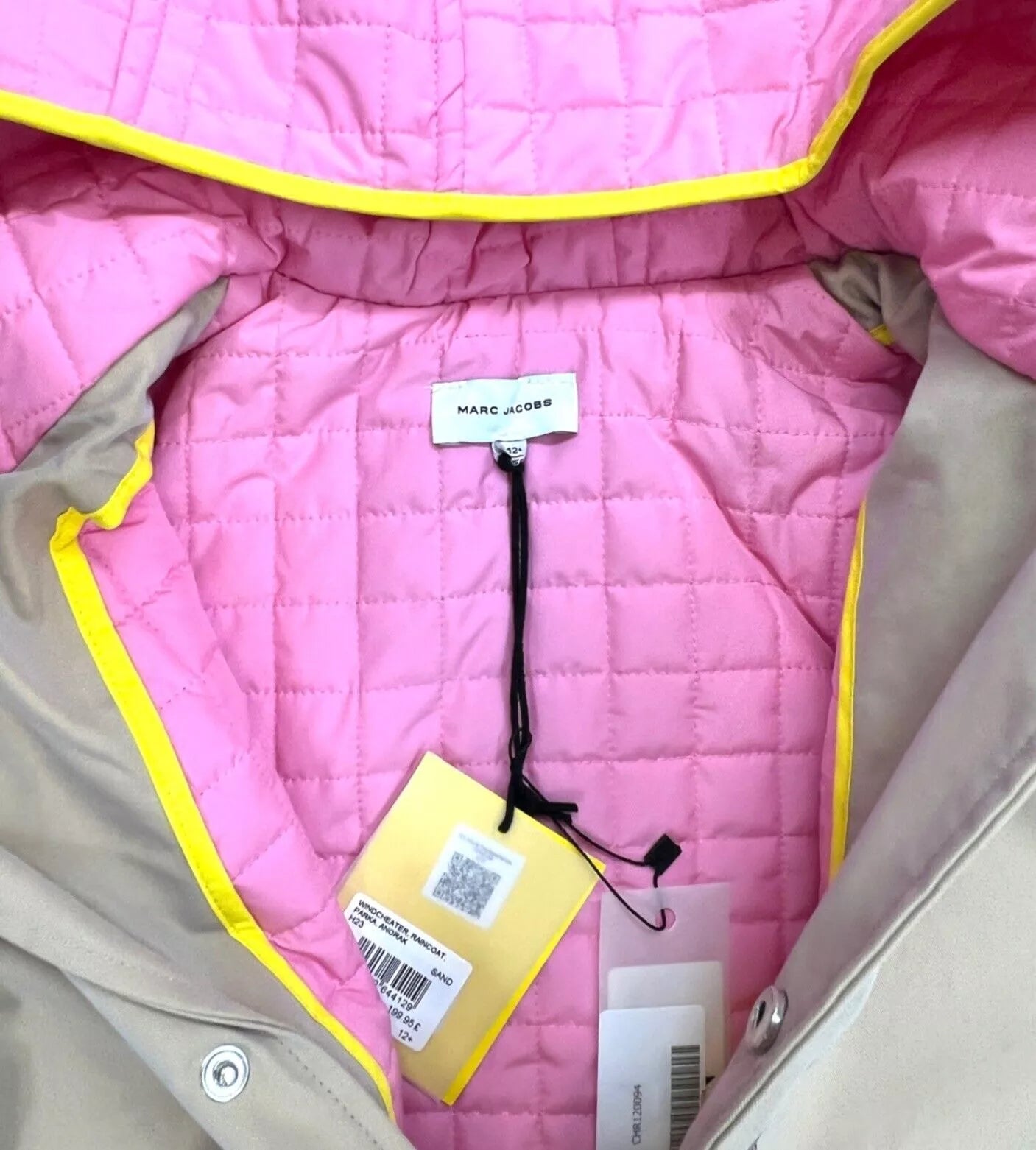 Marc Jacobs Snapshot Printed Trenchcoat with Pink Hood Size 12+ Yrs