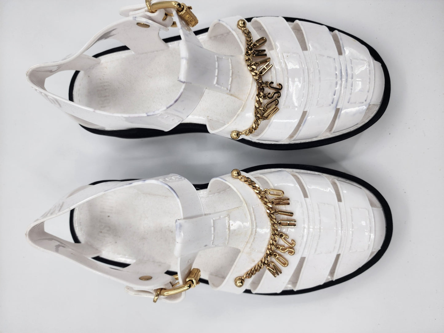 Moschino Jelly Solid Platform White Casual Women's Sandals - Size EU 39