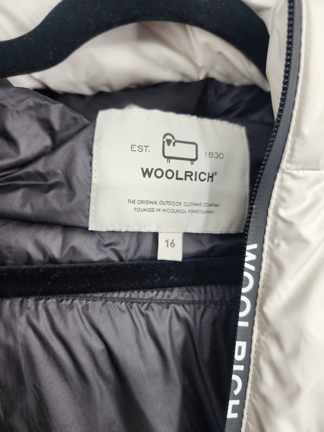 New Woolrich Ice White Kids Down Winter Casual Solid Jacket Size