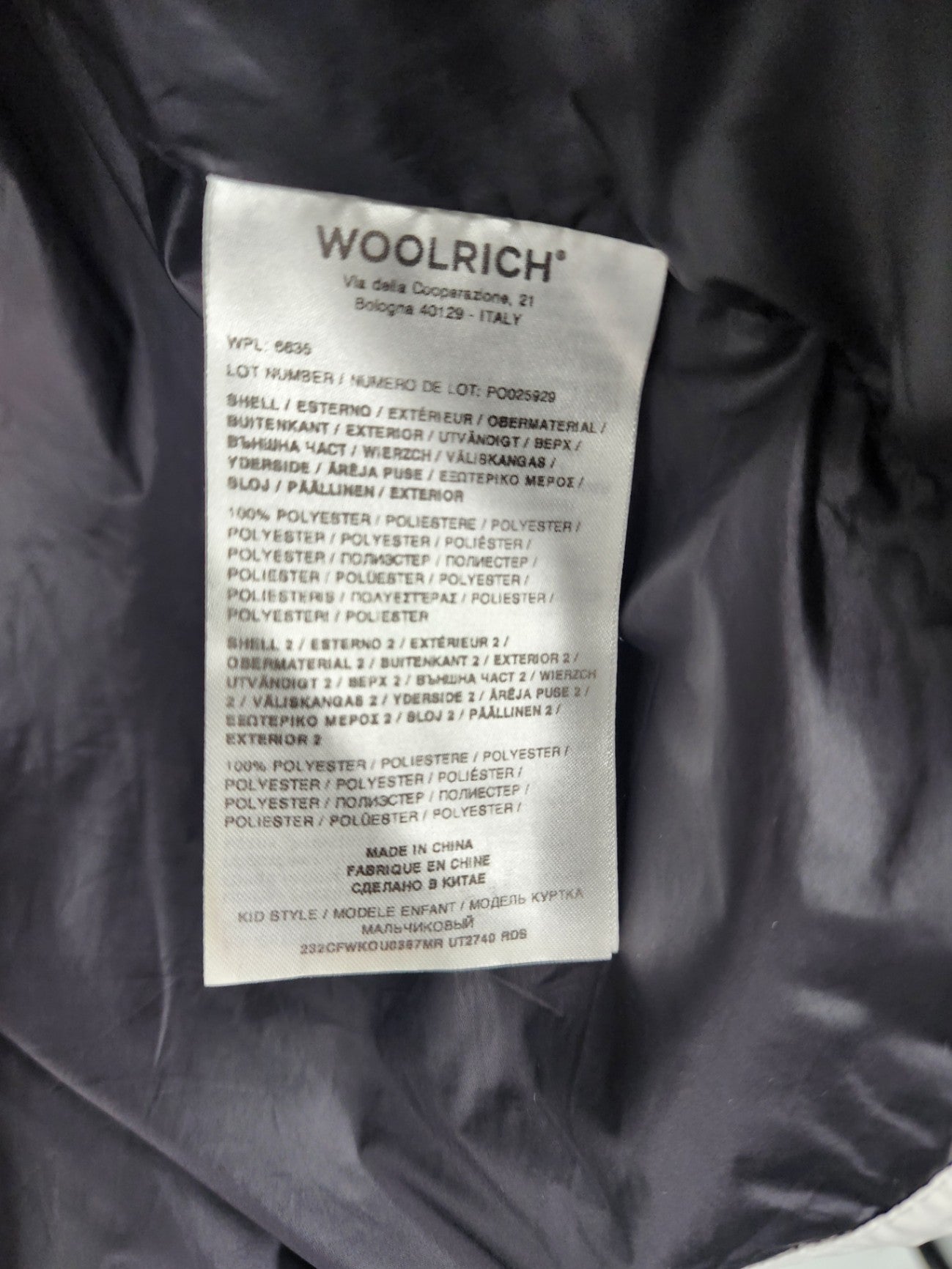 New Woolrich Ice White Kids Down Winter Casual Solid Jacket Size