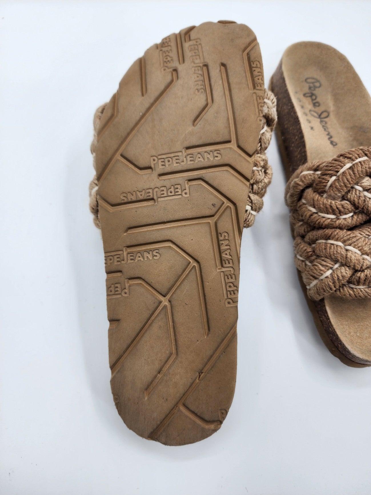 New Pepe Jeans Rope Flat Sandals - Casual Brown (Size 5) Women Casual Size UK 5