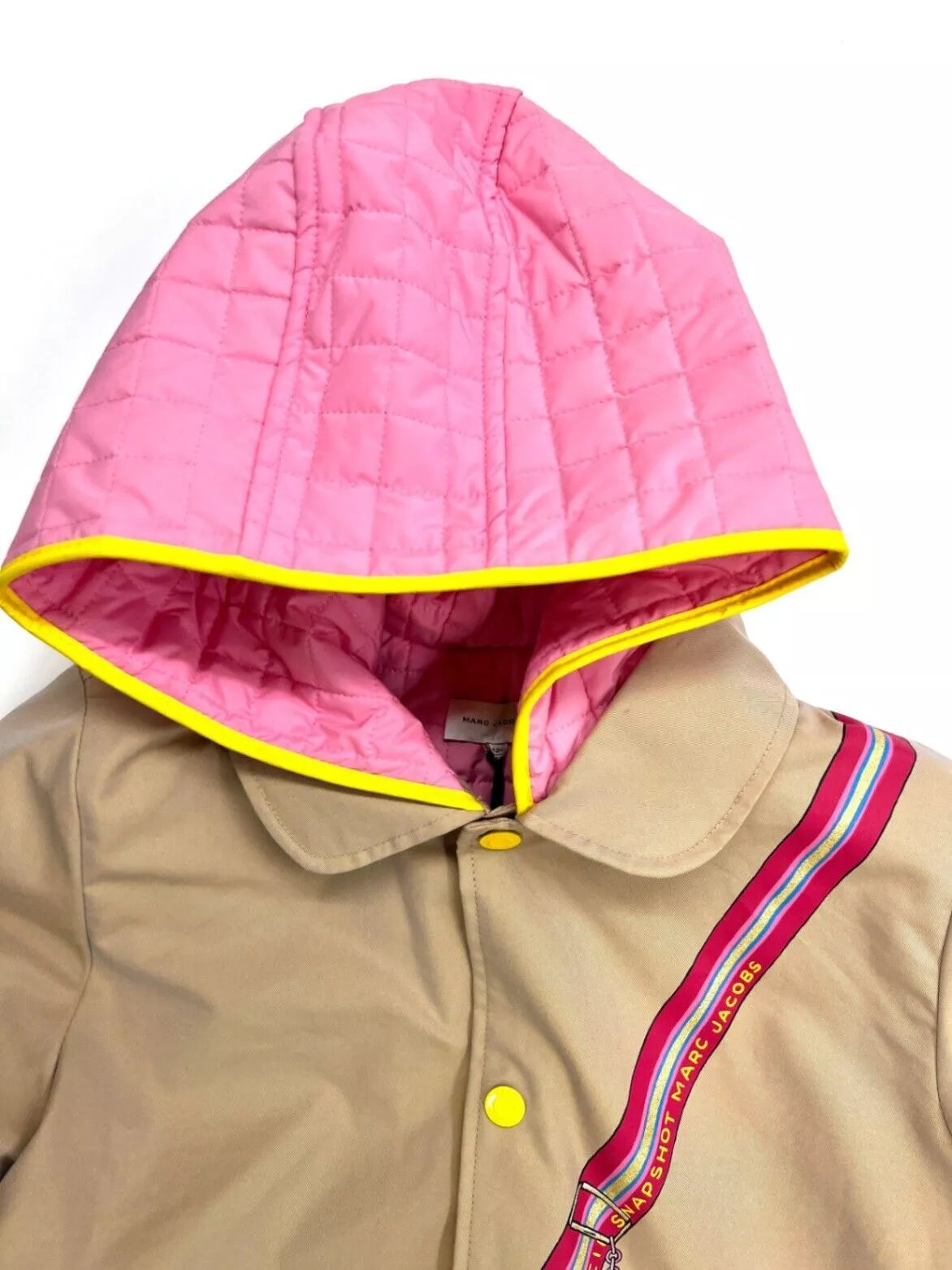 Marc Jacobs Snapshot Printed Trenchcoat with Pink Hood Size 12+ Yrs